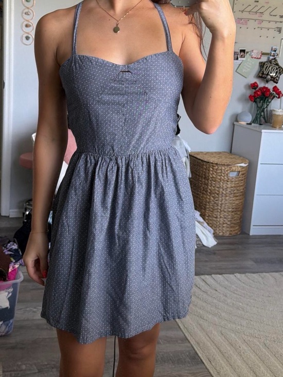 Tommy Hilfiger Dresses & Skirts - Tommy Hilfiger Blue Polka Dot Spaghetti Strap Mini Dress